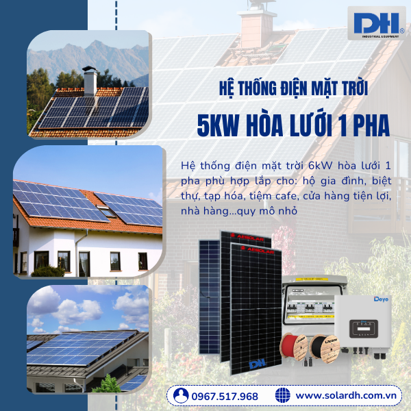 Ứng dụng của hệ thống điện mặt trời 6kW hòa lưới