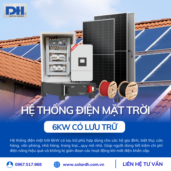 Ứng dụng của hệ thống điện mặt trời 6kW Hybrid